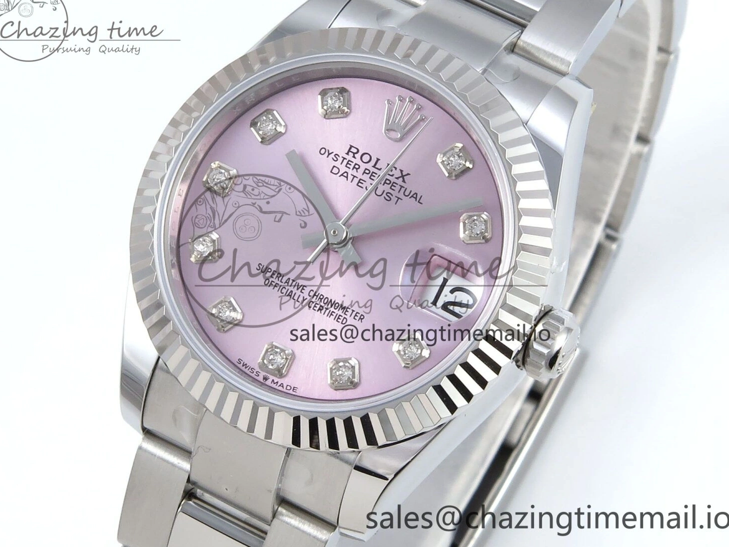 0523 Timeless DateJust 31 278274 ARF 1:1 Best Edition 904L Steel Pink Diamonds Dial on SS Oyster Bracelet ETA 557